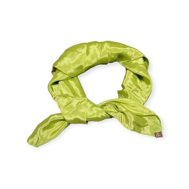 모리걸 연두 실크 사각스카프 