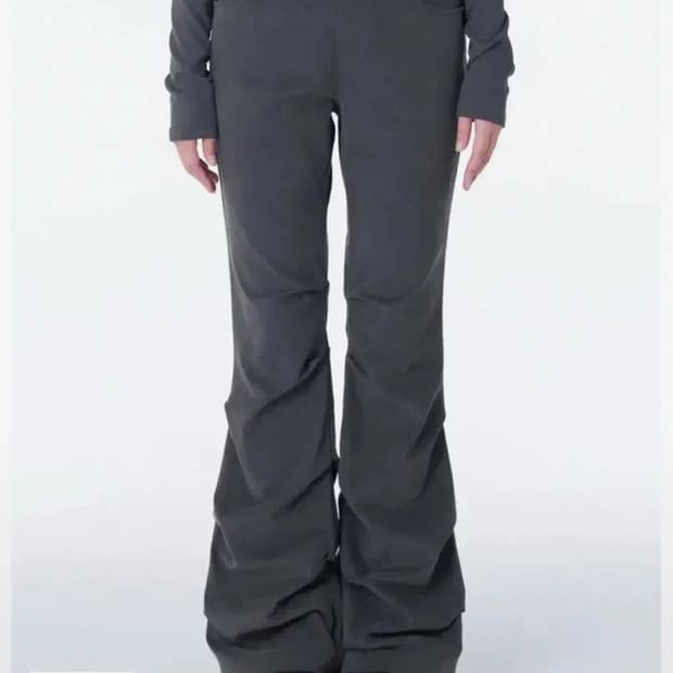 미세키서울 셔링 부츠컷 팬츠 챠콜