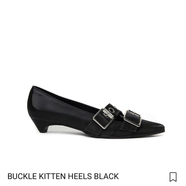 쓰리투에이티 버클 키튼 힐 블랙 BUCKLE KITTEN HEELS 