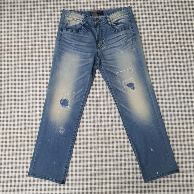 후부 와이드 데님 청바지 남자30