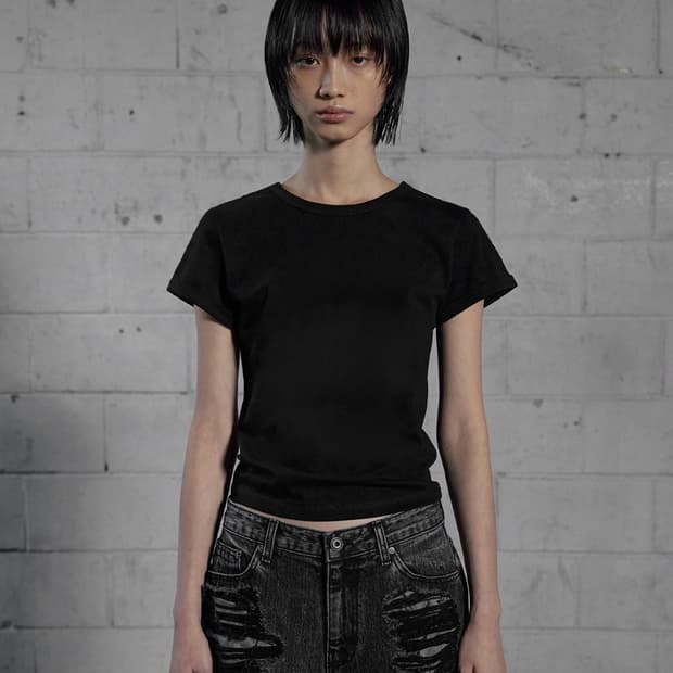 보헤미안서울 BASIC ROLL-UP T, BLACK