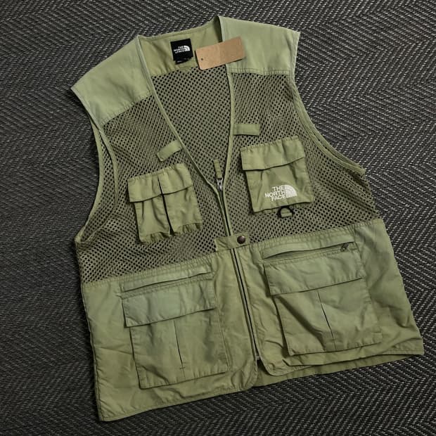 노스페이스 메쉬 라이트 카키 피싱 베스트y 4460