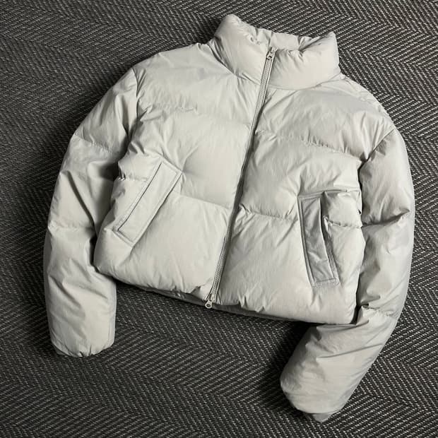 코드그라피 우먼스 덕 다운 푸퍼 크롭 패딩 그레이 y 4356