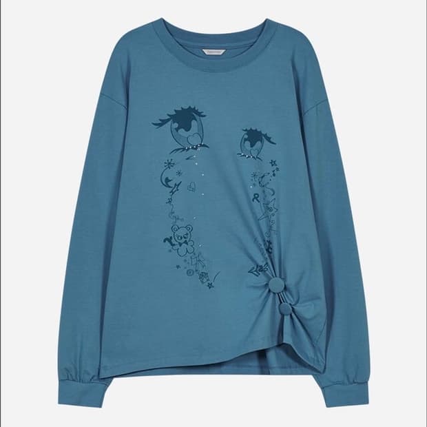 타입서비스 Cry Eyes Ruched Top [Blue]