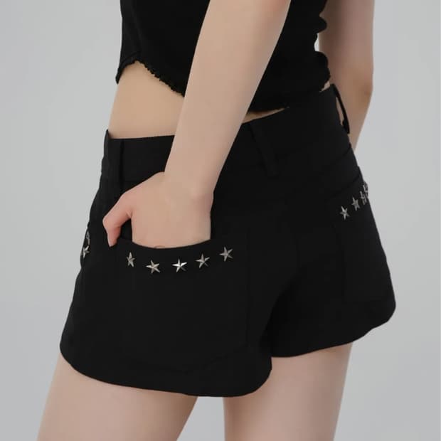 칙스 멀티스터드 숏팬츠 블랙