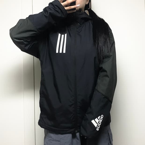 아디다스 기모 바람막이 점퍼 M