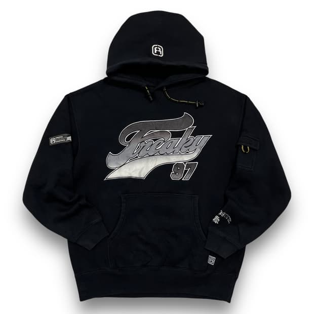 Freaky 97 넘버 실버 로고 올드스쿨 헤비코튼 후디