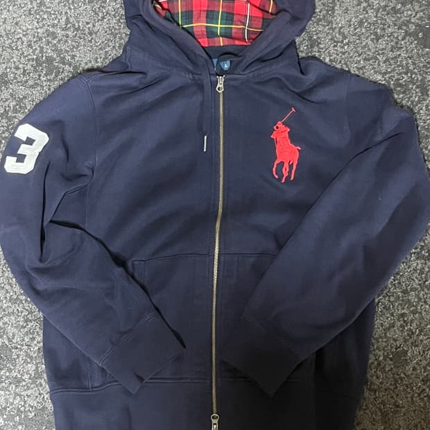 폴로 빅포니 네이비 후드집업 L사이즈