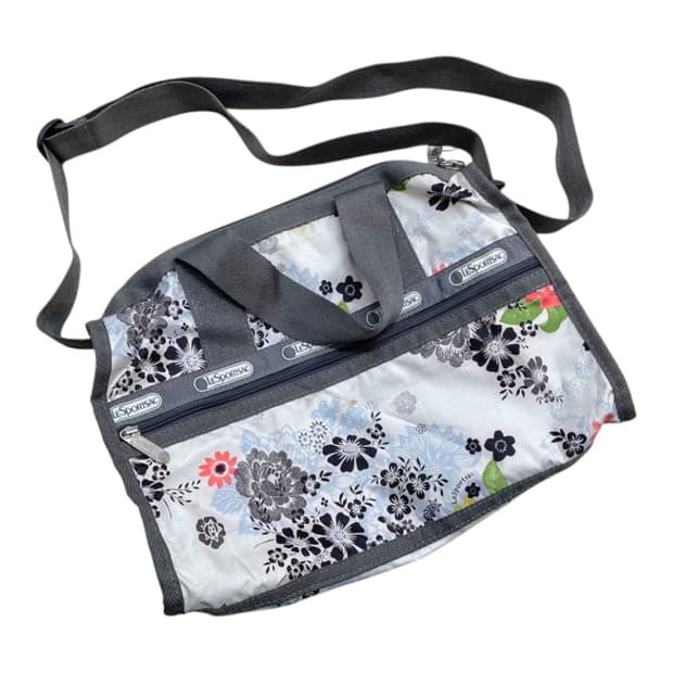 레스포삭 LeSportsac 그레이 플라워 패턴 토트 크로스백 투웨이백