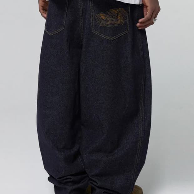 스웨이드 데님팬츠