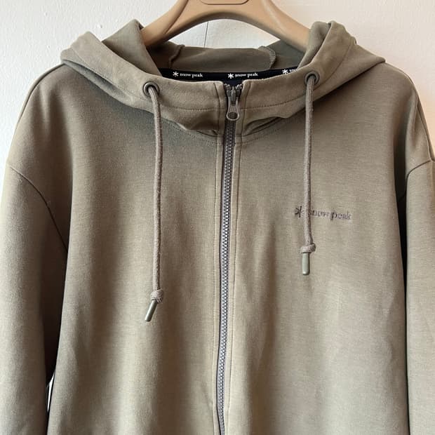 스노우피크 남성 카키 후드집업점퍼 코튼집업점퍼