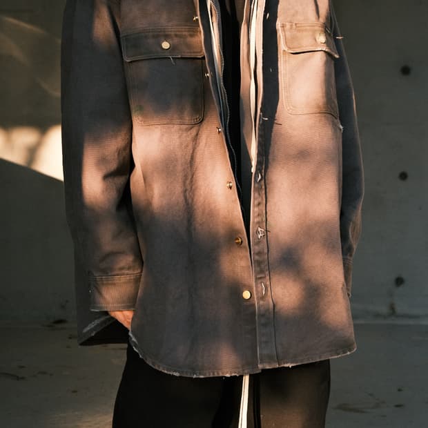 카미야 25SS 보로 덕 페인팅 셔츠 자켓 그레이