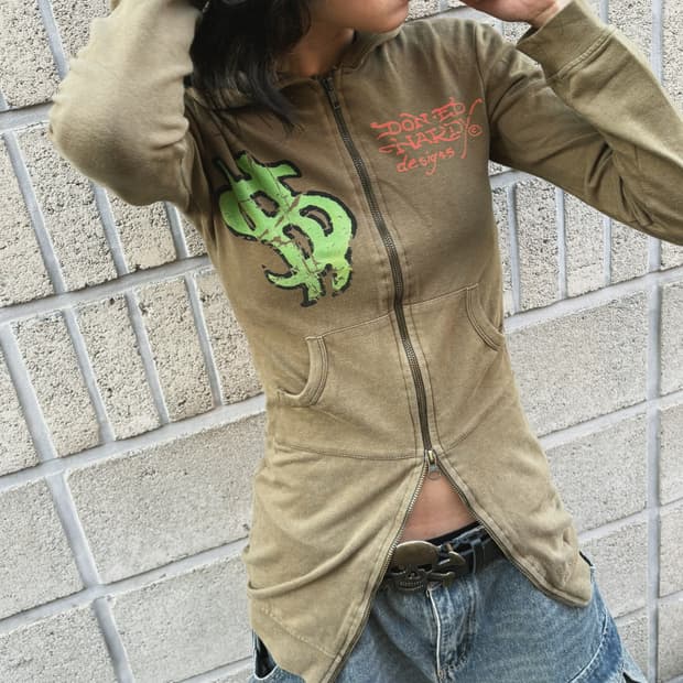 에드하디 롱 슬림 올드스쿨 후드집업