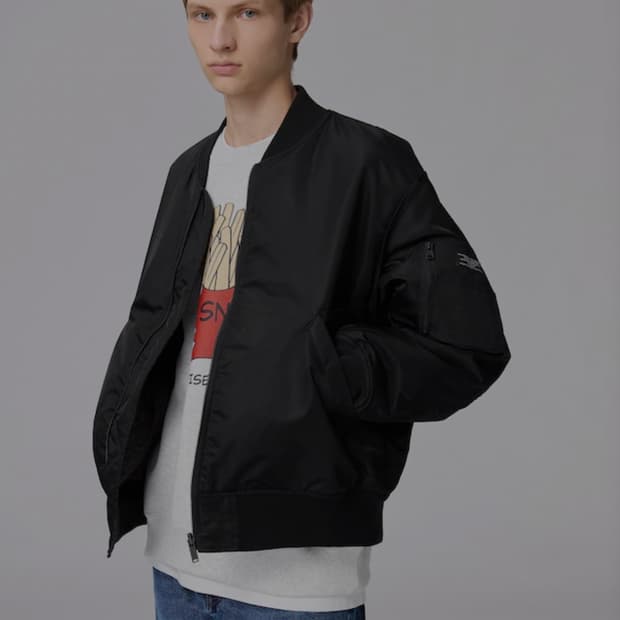 GU x 언더커버 리버시블 블루종 ma1 (블랙, M)