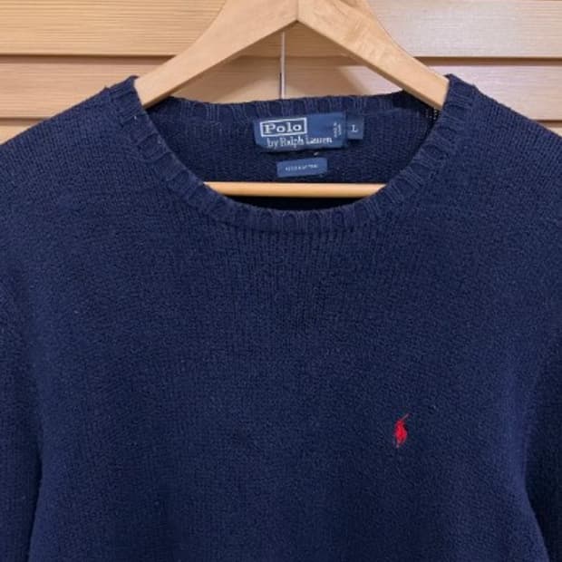 랄프로렌폴로 남성 네이비라운드니트 L