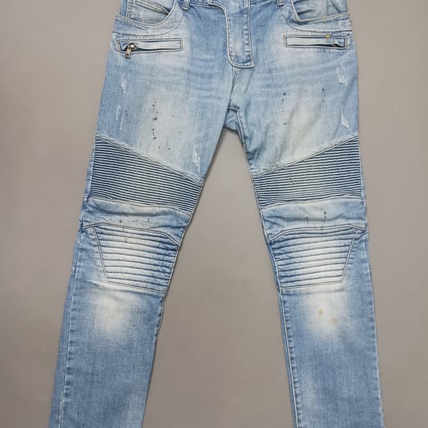 [34] 발망 더티오일 바이커진 청바지