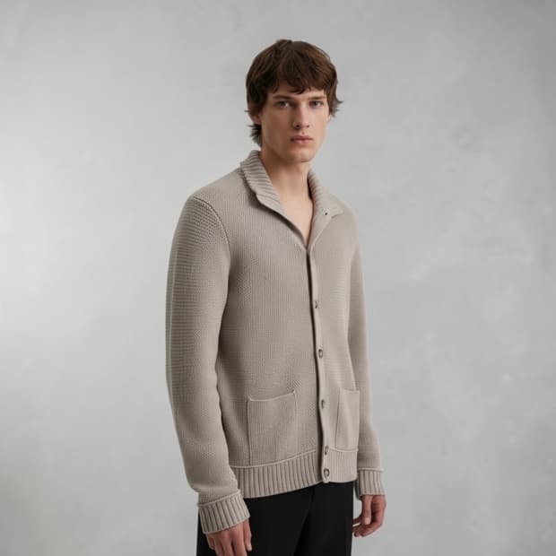 .S/ 띠어리 와플직조 울 니트 가디건 자켓