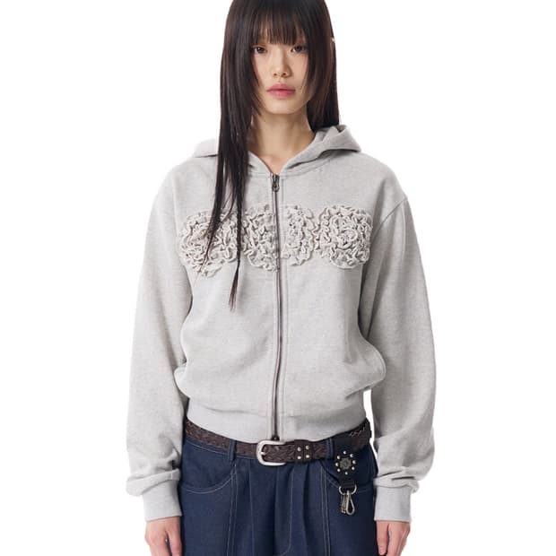 아캄 플라워 집업 후디