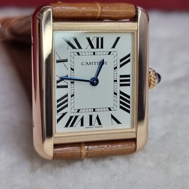 까르띠에 탱크솔로 18K 로즈골드 SM 시계 (남녀공용) 19년