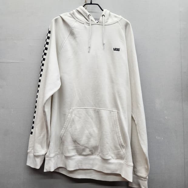 반스 로고 사이드 체커보드 후드티 L(L)