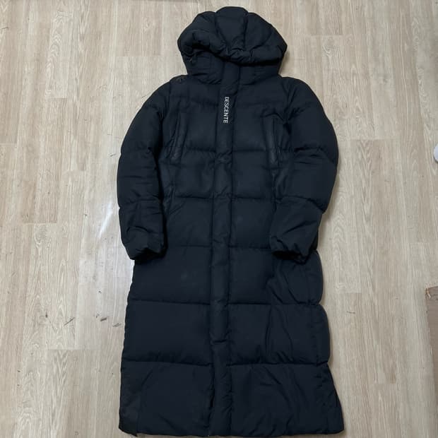 데상트 히트나비 구스다운 후드 롱패딩 XS/85 