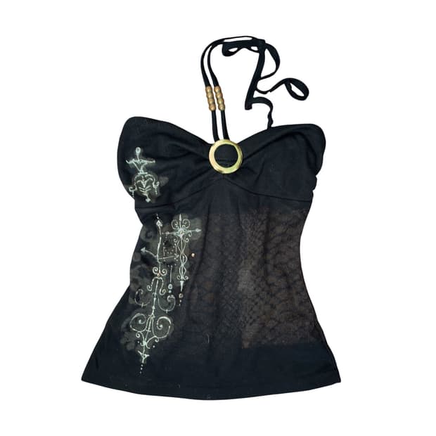 leopard gothic halter sleeveless