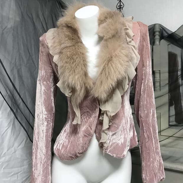 벨벳 퍼 가디건 자켓