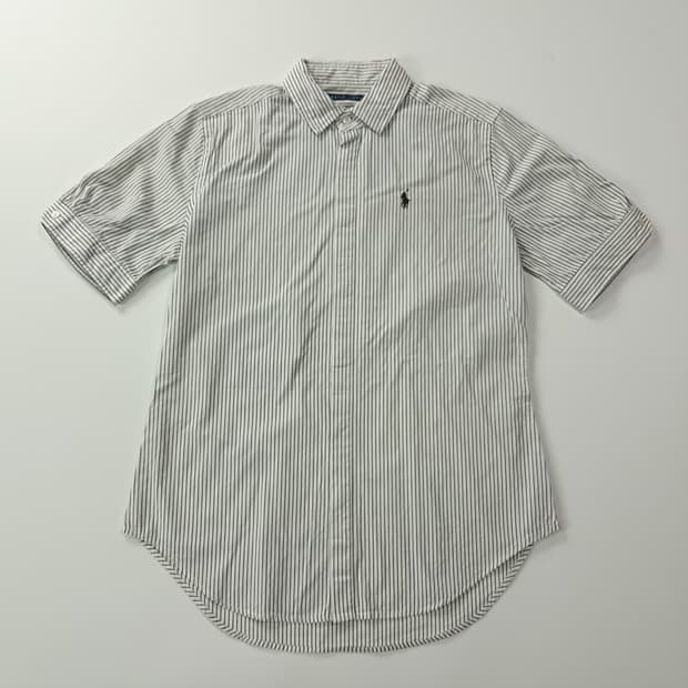 CK495 L 폴로 00s 일본판 모던 스트라이프 반팔 셔츠 남방