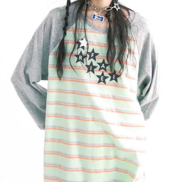 샵페어리 레인보우 레그런 티셔츠 민트 그린