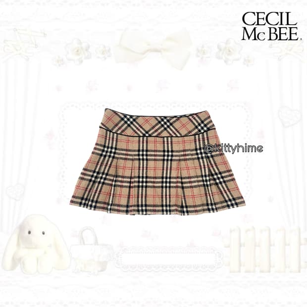 Cecil mcbee 버버리깔 플리츠스커트세실맥비스커트숏스Burberry