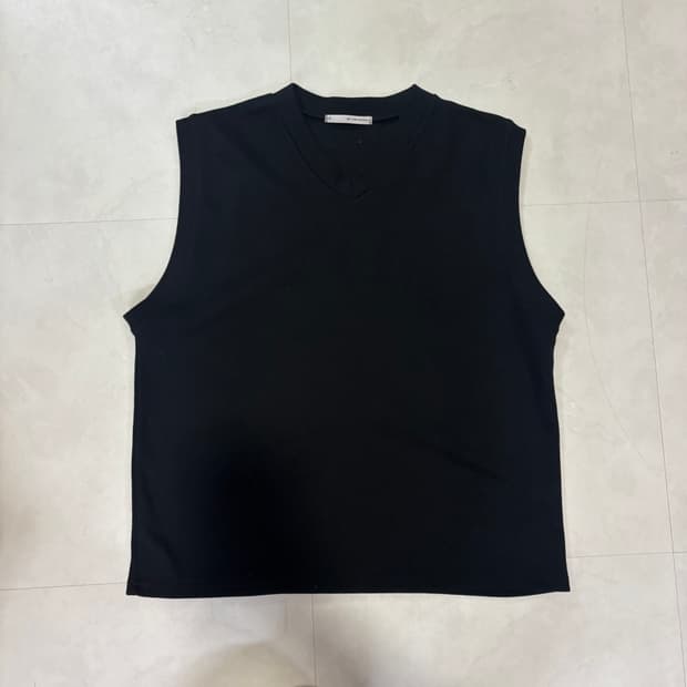 블랙 니트 조끼 M