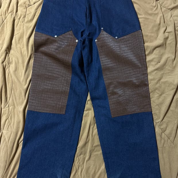 엔아카이브 컬렉션 라인 레더패치 데님 팝니다