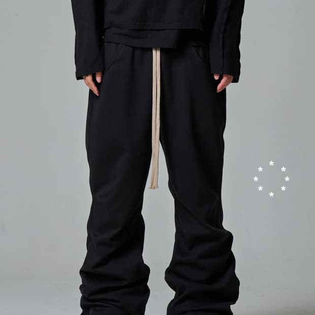 왑웍스 W091 (Flare layerd sweat pants black