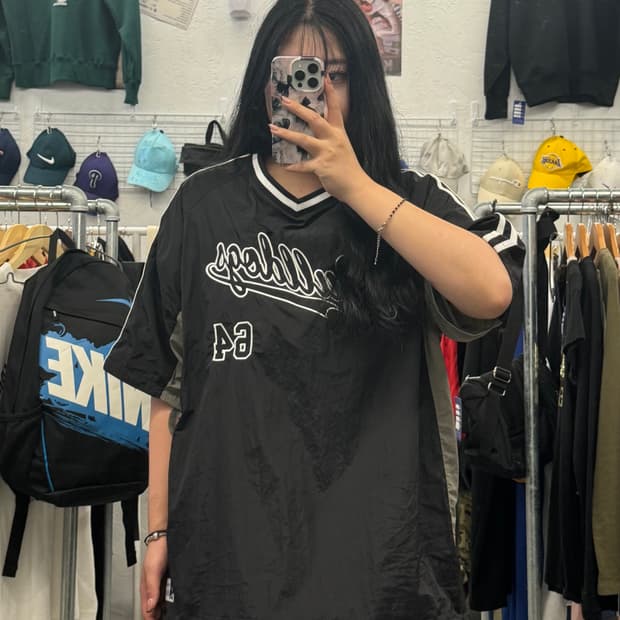 예일 불독 베이스볼 나일론 숏슬리브 블랙 XL