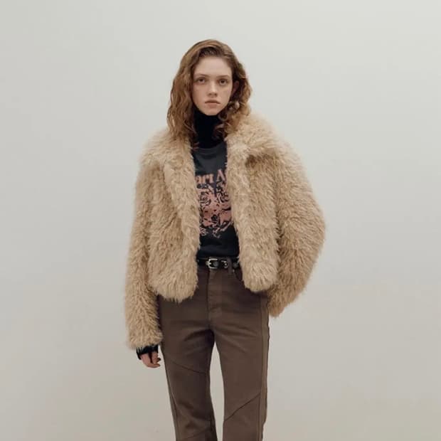 레이브 퍼자켓 베이지