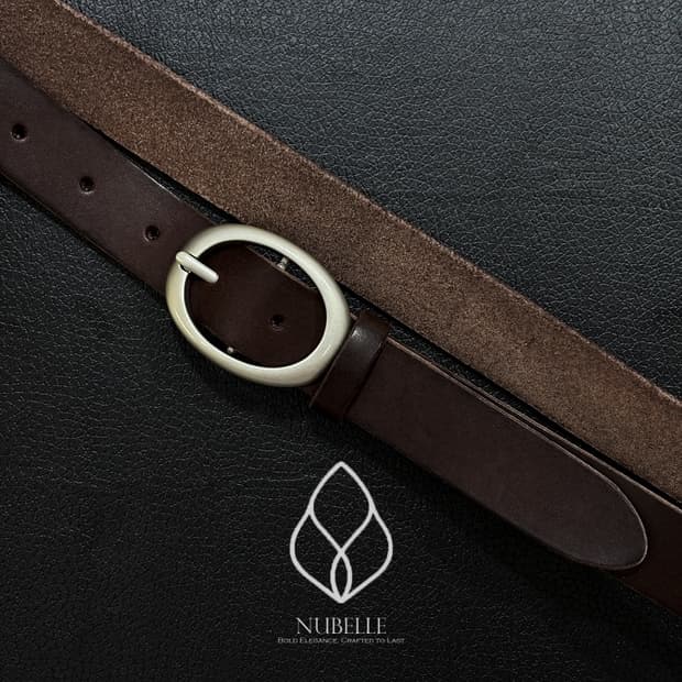 🌗 Oval ring belt / 오벌 링 버클 소가죽 웨스턴 벨트