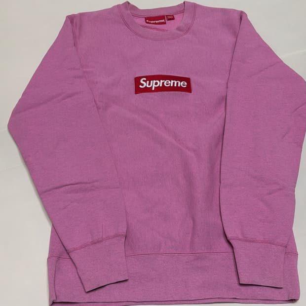 15FW 슈프림 박스로고 크루넥 핑크