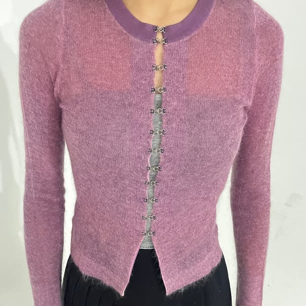 Mohair hook knit top