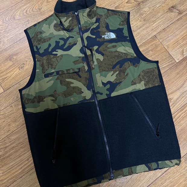 일본판 노스페이스 플리스 카모 조끼