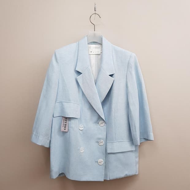 잇미샤 2023 린넨 블렌드 더블 버튼 자켓 S사이즈
