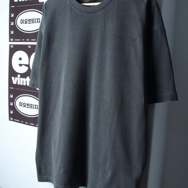 (M-XL) 소버먼트 반팔 티셔츠 피그먼트 그레이 무지-H33490
