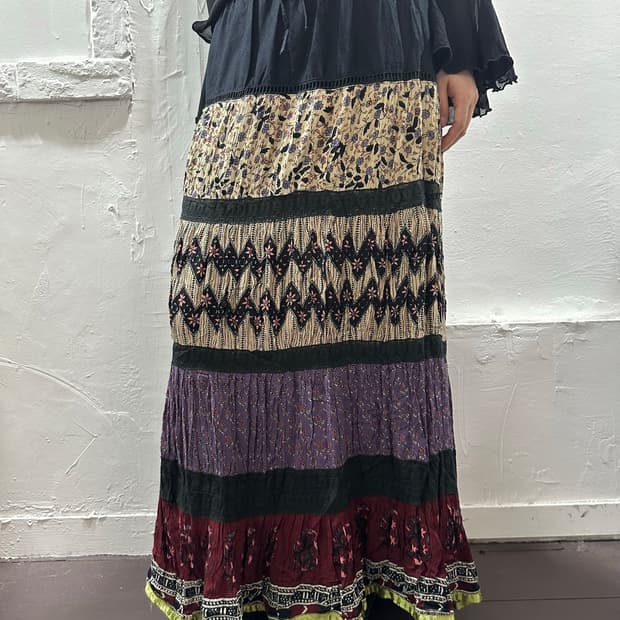 crazy doll ethnic long skirt