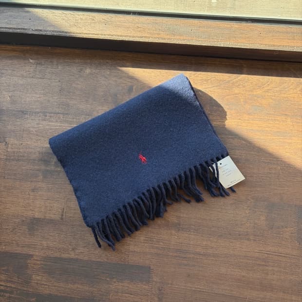 15806 - 폴로 랄프로렌 네이비 울 머플러 (램스 울 100%)