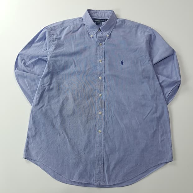 CK323 XL 폴로 90s 블루 핀스트라이프 셔츠 남방