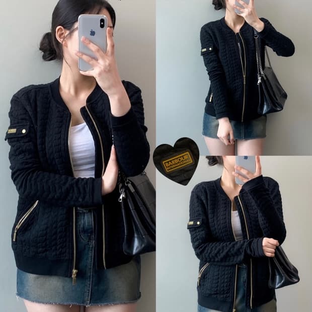바버 퀼팅 봄버 자켓