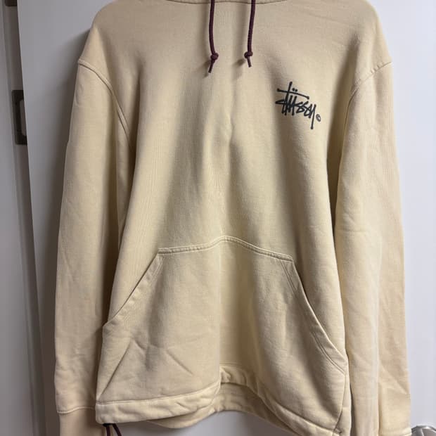 [M] 스투시 투톤 후드 크림/버건디