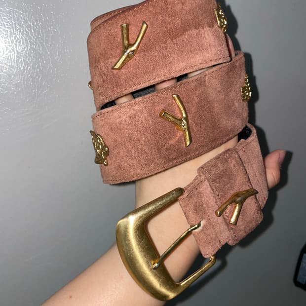 황동 나무 장식 브라운 벨트