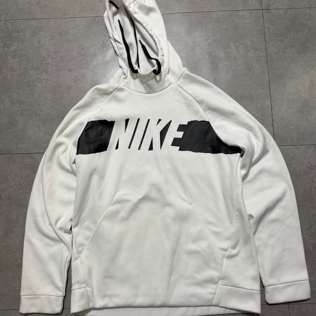 나이키  화이트  스우시 스웻 후디 95 size  