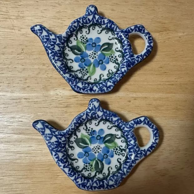 폴란드 그릇 아티스티나 티백받침 2개 일괄