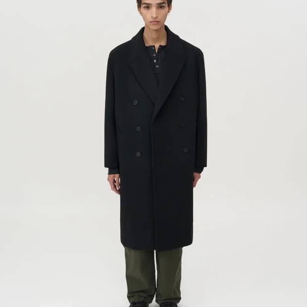 인사일런스 캐시미어 더블 롱 코트 BLACK S사이즈